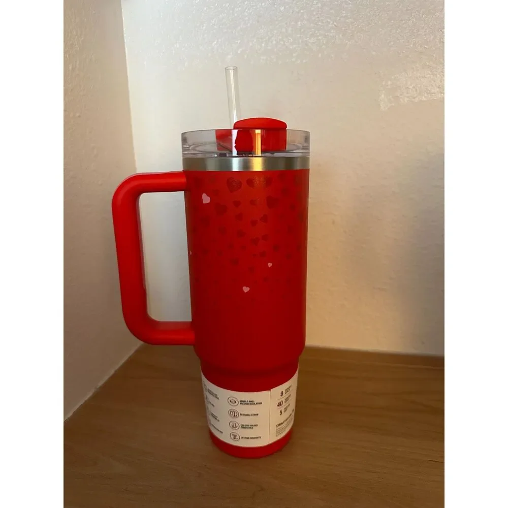 Stanley Valentine's Day Ruby Hearts Flowstate Quencher Tumbler 30 Oz NWT - Picture 2 of 4